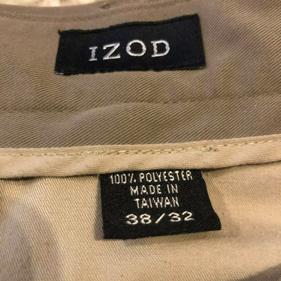 IZOD Sz 38x32 Pleated baggie pants w/Pleats Khaki Tan - Picture 5 of 7